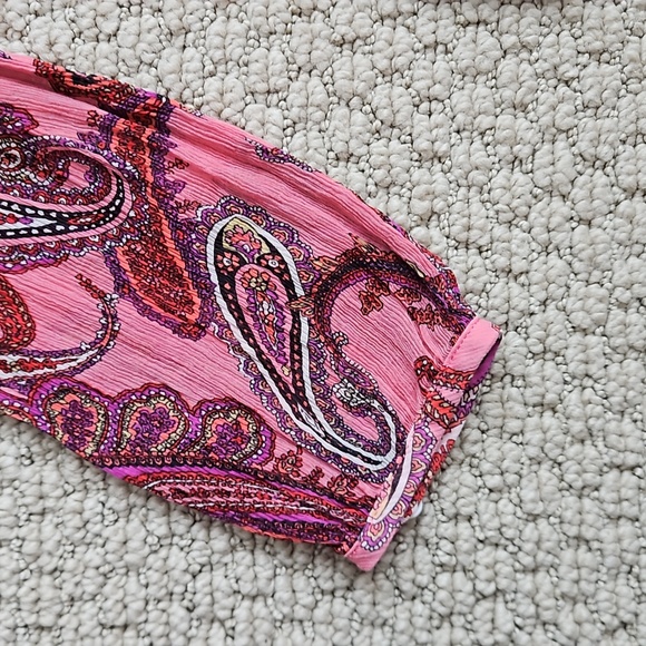 J. CREW Pink Silk Paisley Long Sleeve Blouse - Picture 5 of 8